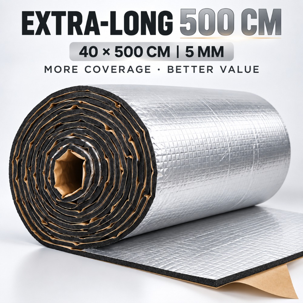Car Audio Sound Deadening Mat - Extra Long 40x500cm 5mm Self Adhesive