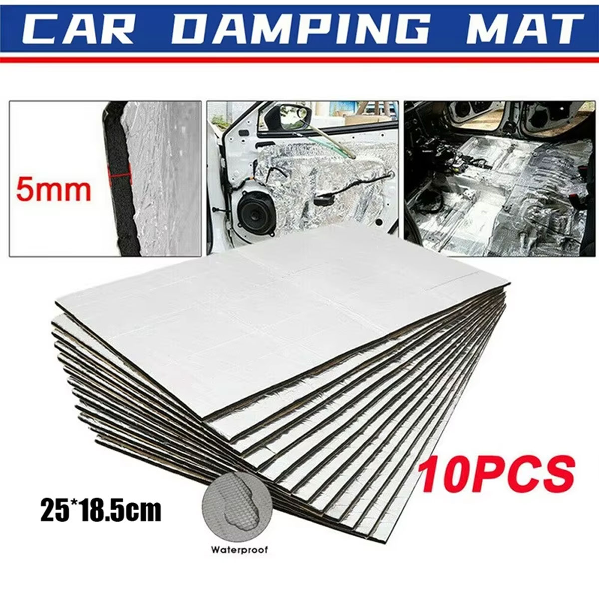 Car Audio Sound Deadening Mat - 10pcs Car Van Sound Deadener Heat