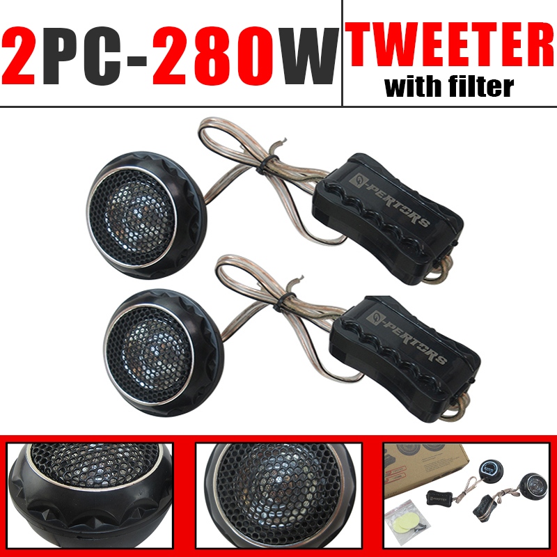 Car Audio Tweeter Silk Dome - 280W(2pcs*140W) Car Tweeters With Filter Stereo
