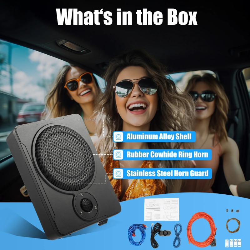 Under Seat Subwoofer Slim 8 Inch - 8 Inch Car Under-for SEAT Active