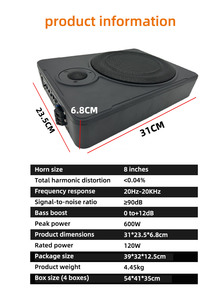 12V 8inch/10inch Thin Car Subw - Under Seat Subwoofer Slim 8 Inch review and price