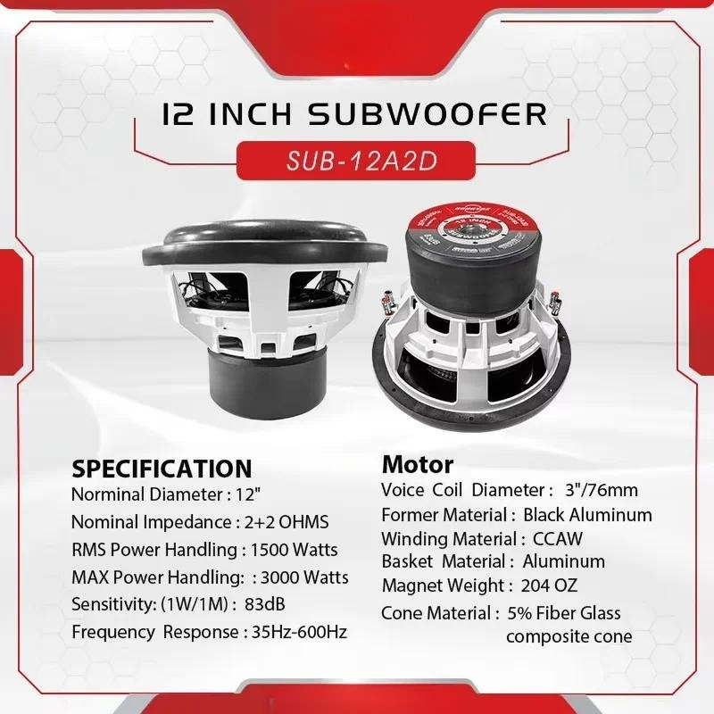 GRANVOZ 1500W 12 Inch Subwoofe - Car Subwoofer 12 Inch 1500W review and price