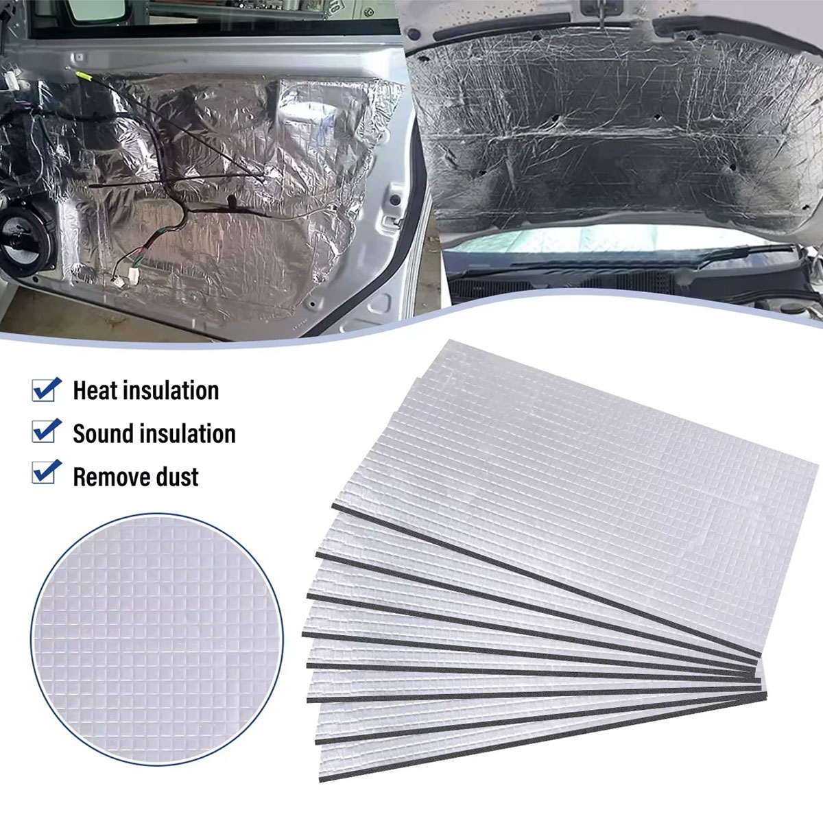 10pcs Car Van Sound Deadener H - Car Audio Sound Deadening Mat review and price