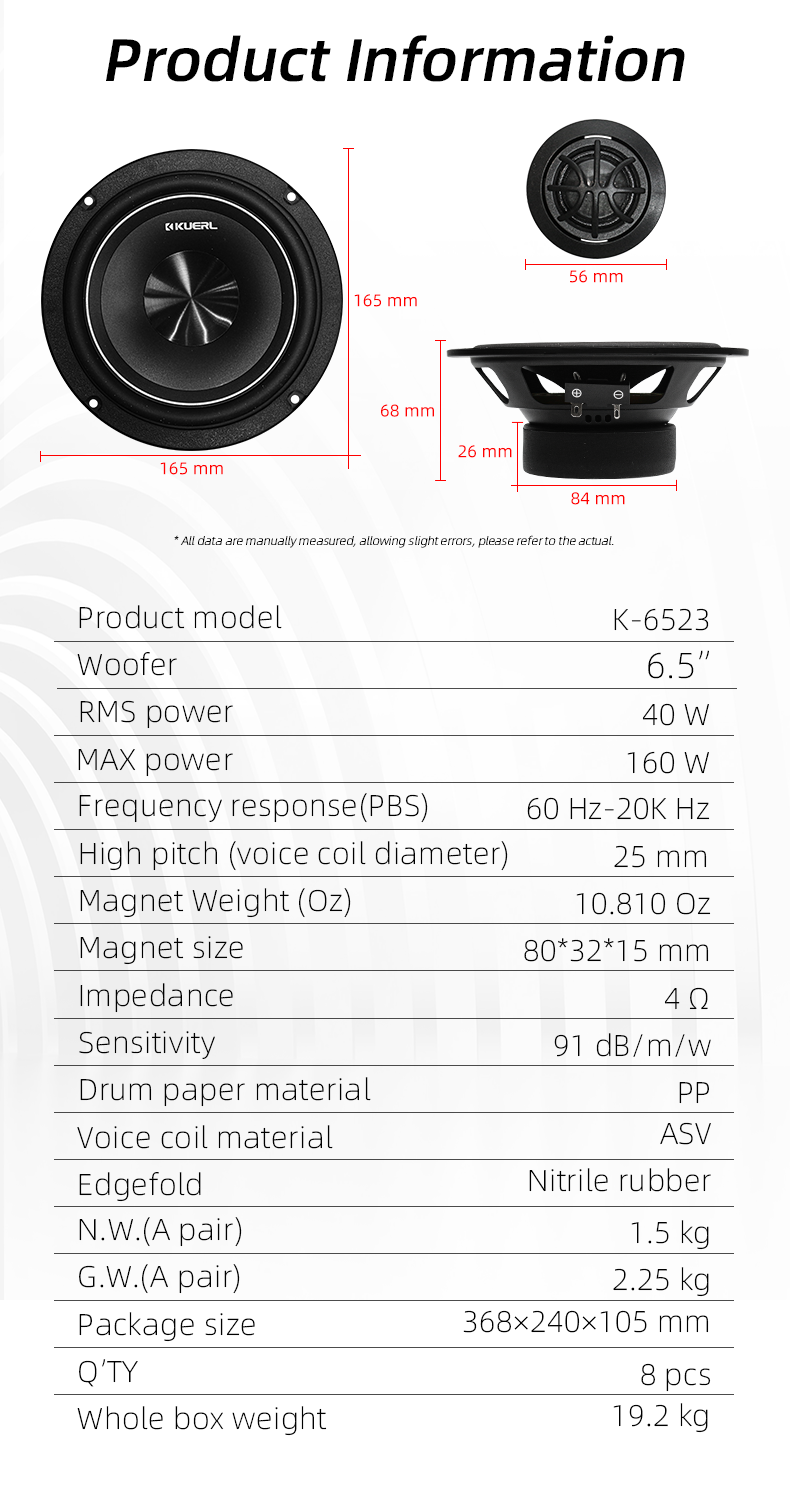 TOP Kuerl PP Cone Material RMS - Car Audio Component Speaker 6.5 review and price