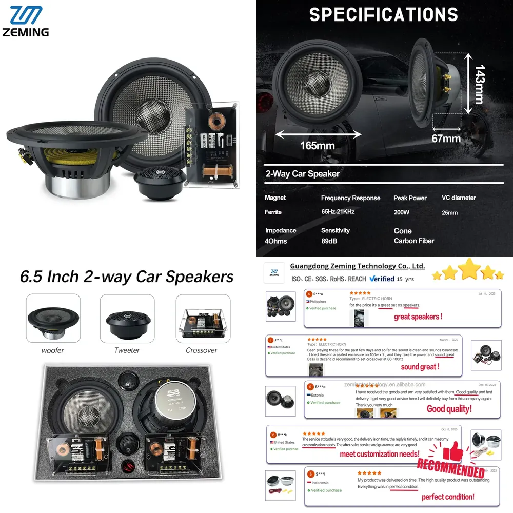 New Arrival Zeming Audio Best  - Car Audio Component Speaker 6.5 review and price